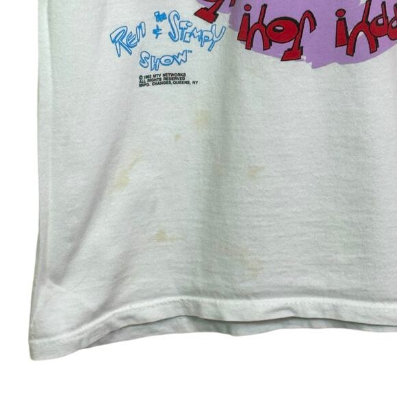 Vintage 1992 MTV Chnages Size Large Ren and Stimpy T-Shirt Single Stitch US Made - Picture 3 of 7